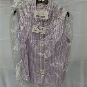 Brooks Brothers Lavender and White Striped Sleeveless Shirt